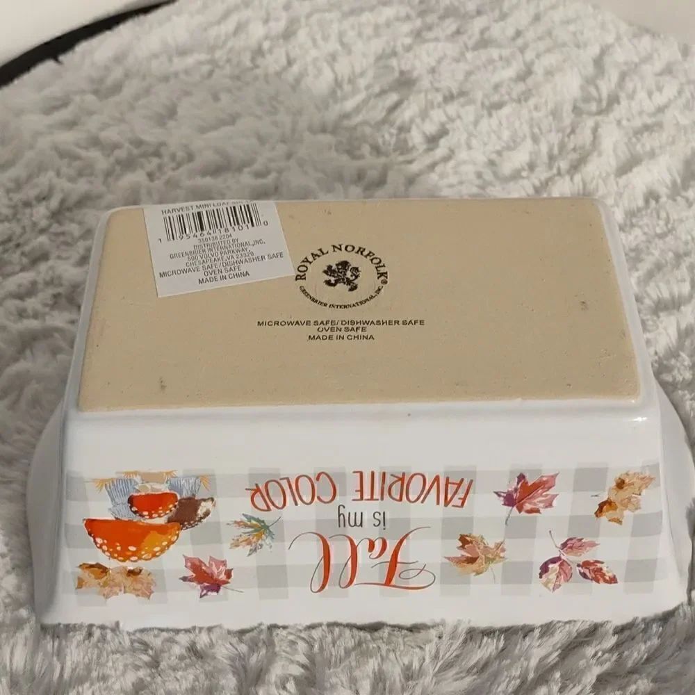 Royal Norfolk Ceramic "Fall" Mini Loaf Dish - Picture 2 of 5